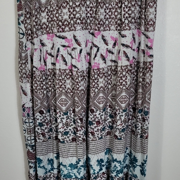 DEPT Floral Maxi Dress XS/S Boho Hippie Cottagecore Gypsy Festival Flowy Rayon - Picture 4 of 15